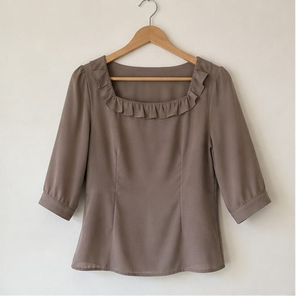 Taupe Button Blouse